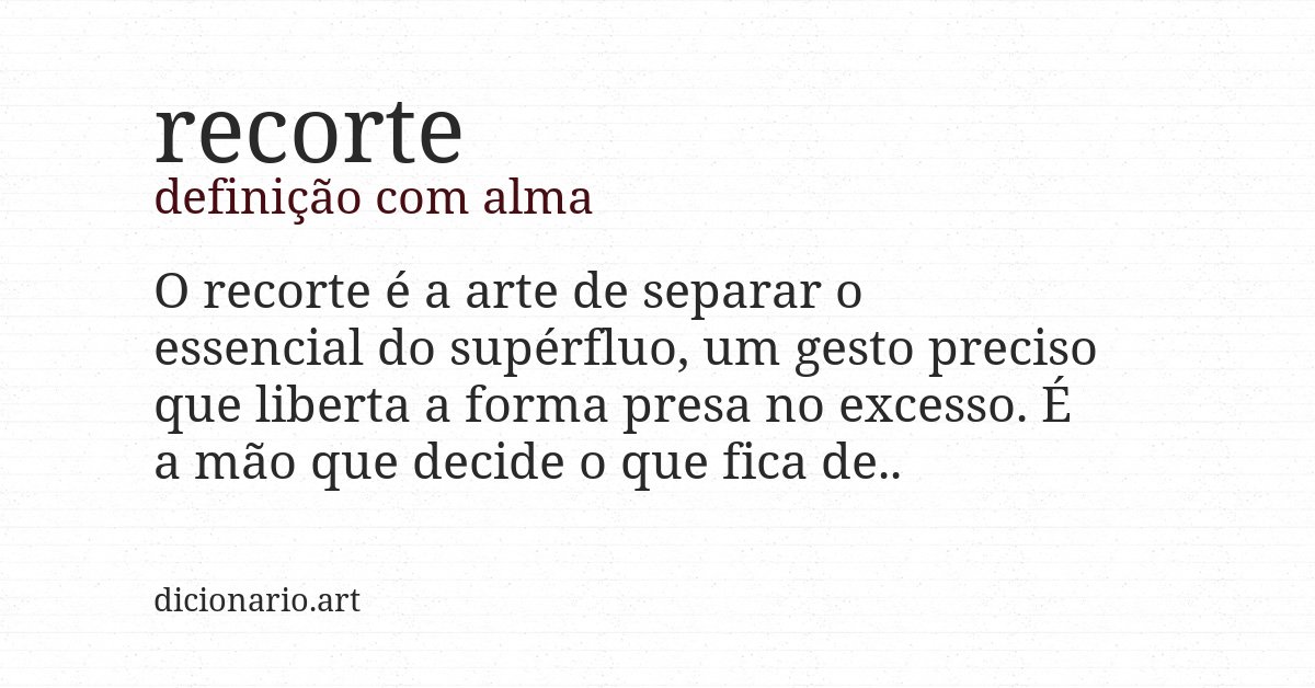 Definição com alma de recorte