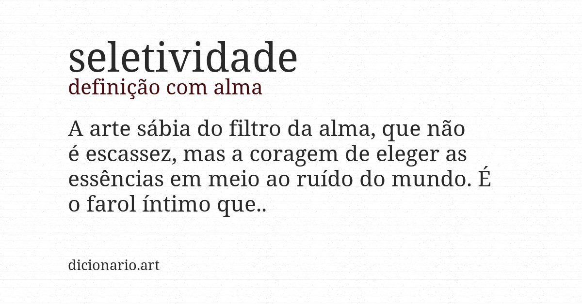 Definição com alma de seletividade