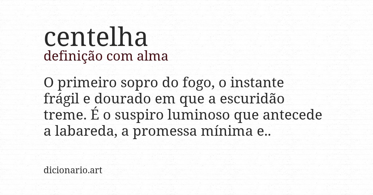 Definição com alma de centelha