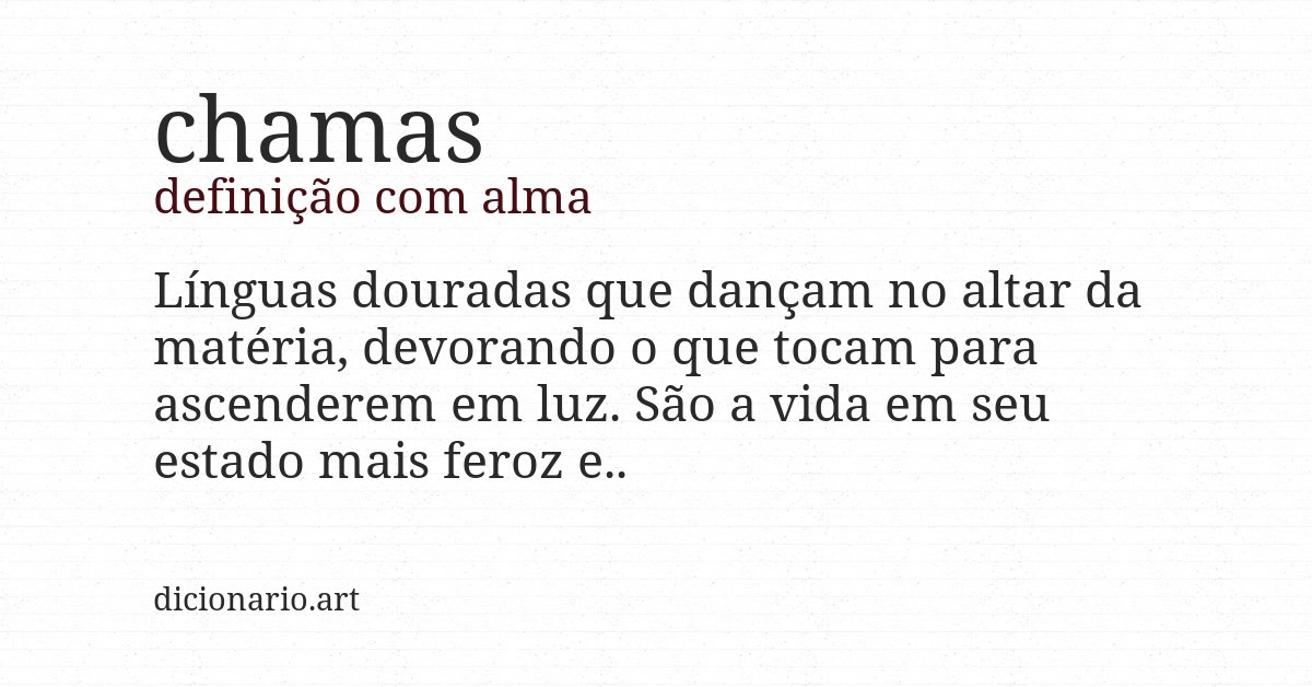 Definição com alma de chamas