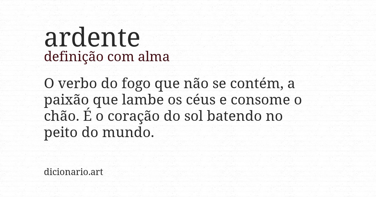 Definição com alma de ardente
