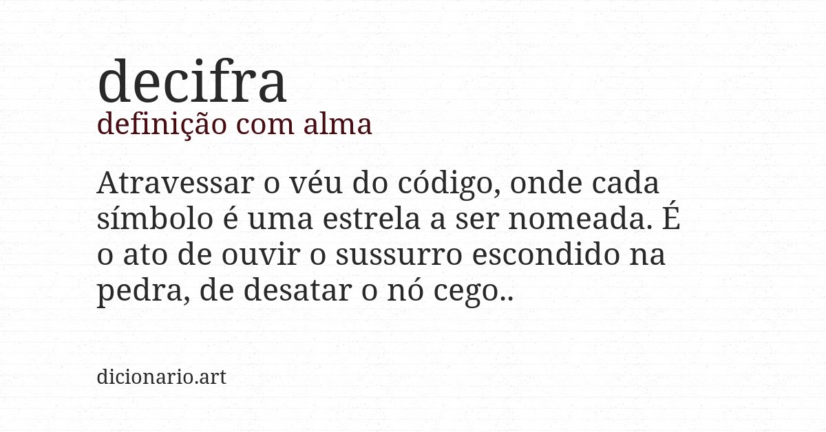 Definição com alma de decifra