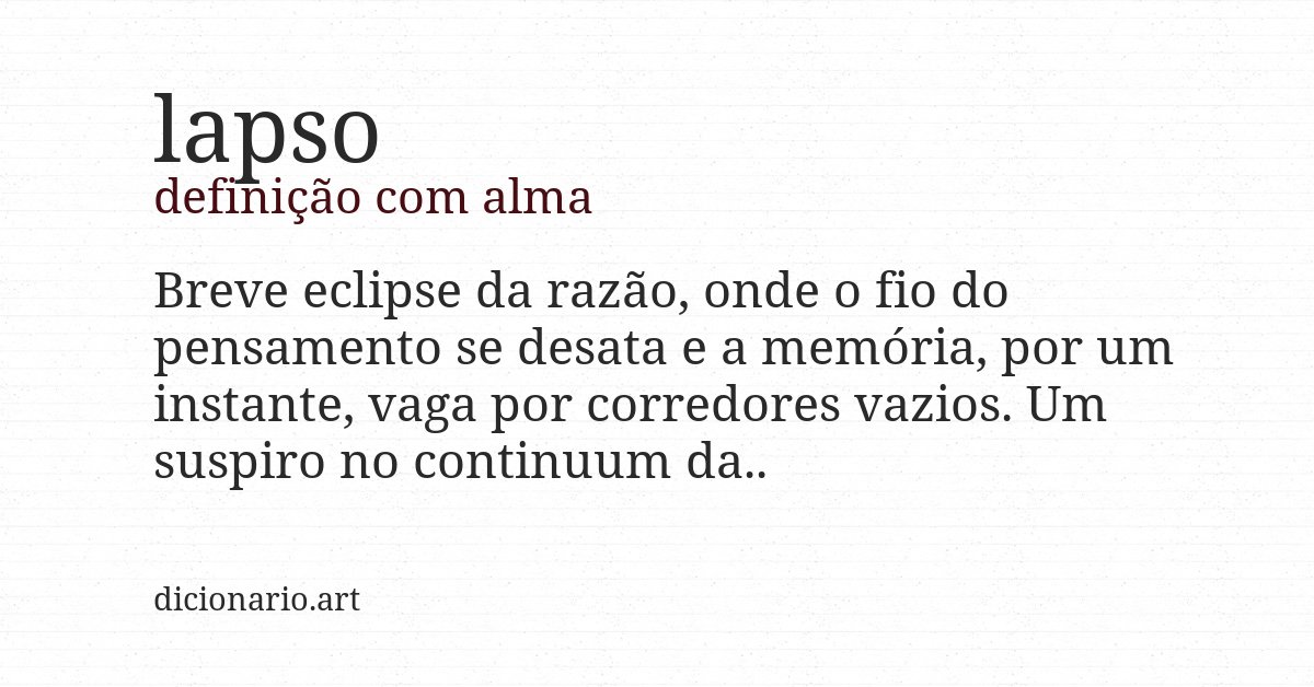 Definição com alma de lapso