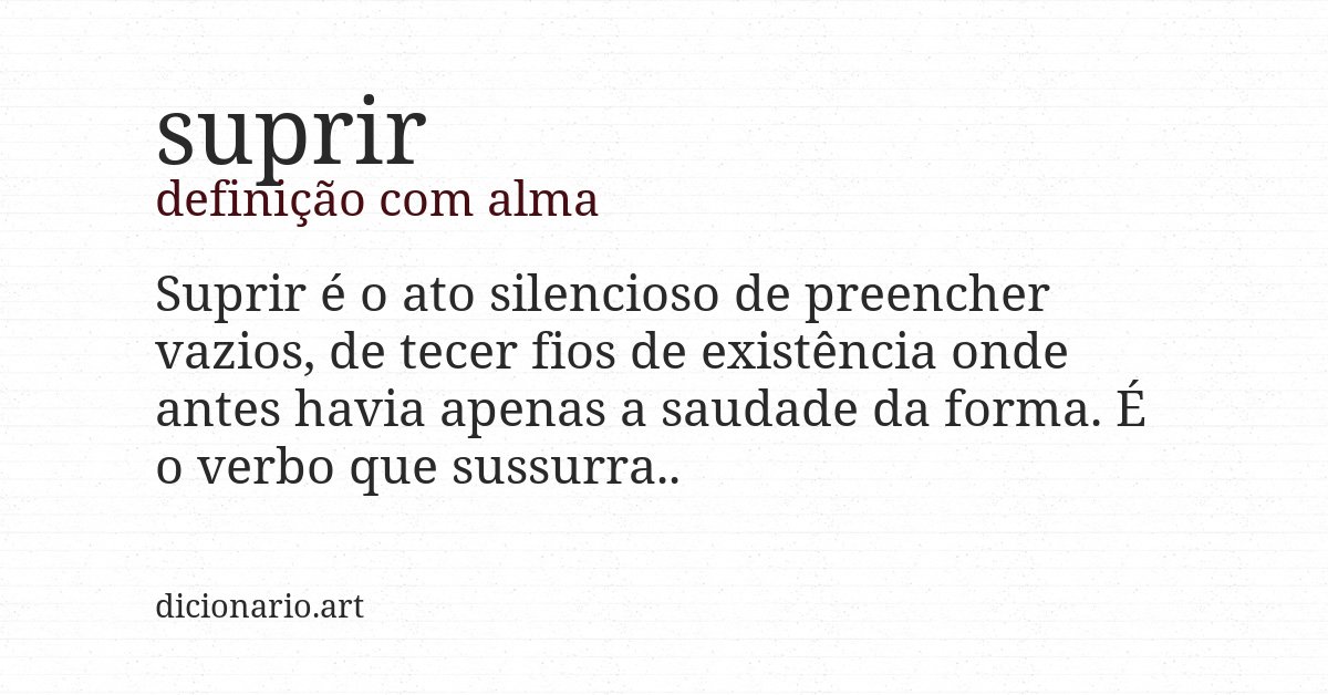 Definição com alma de suprir