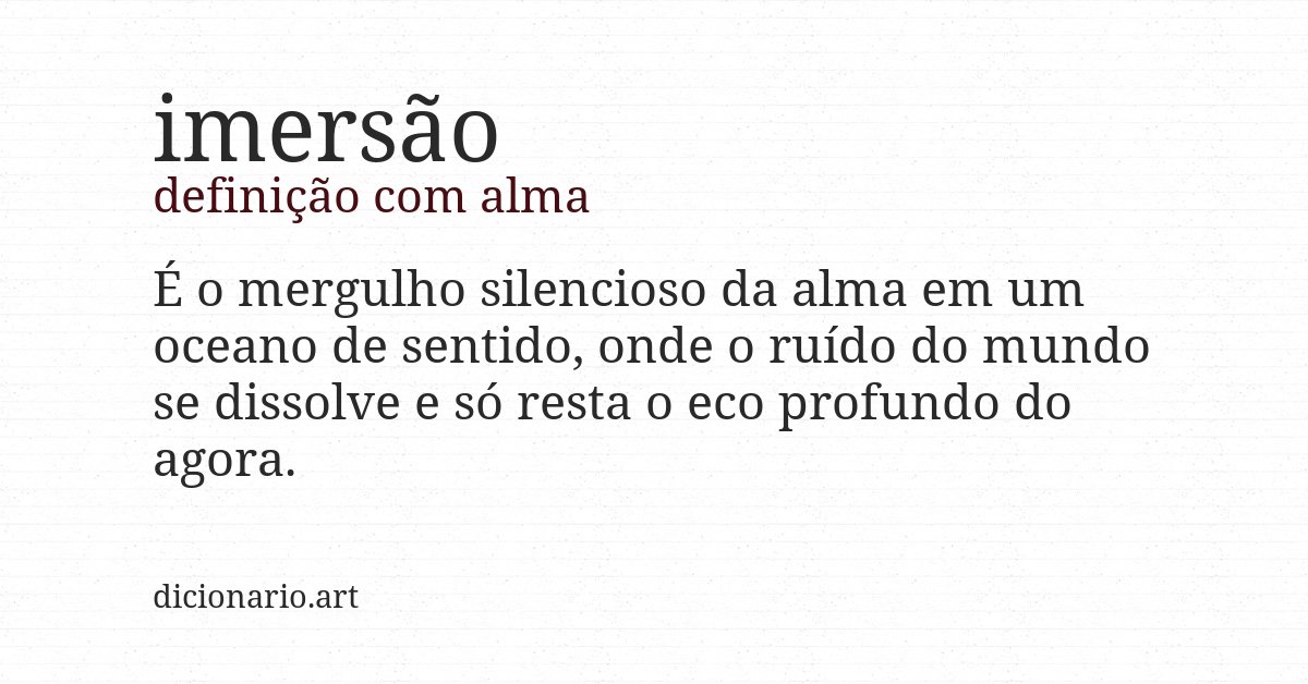 Definição com alma de imersão