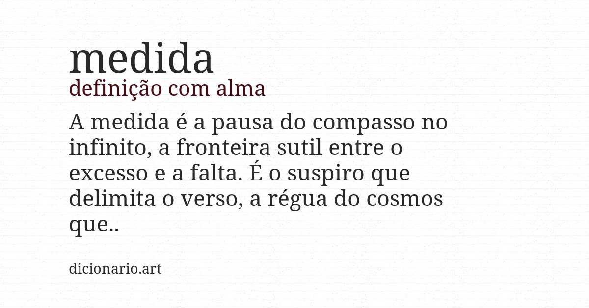 Definição com alma de medida