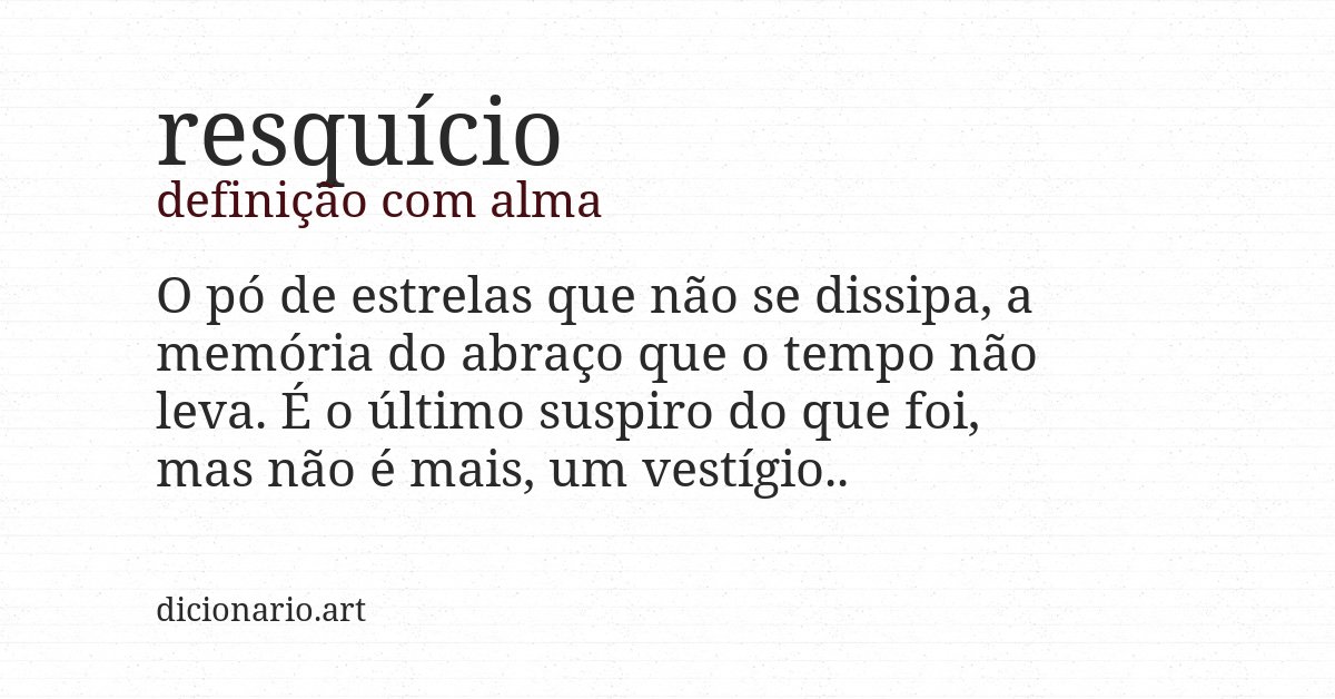 Definição com alma de resquício