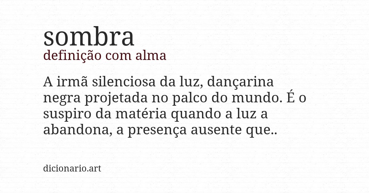 Definição com alma de sombra