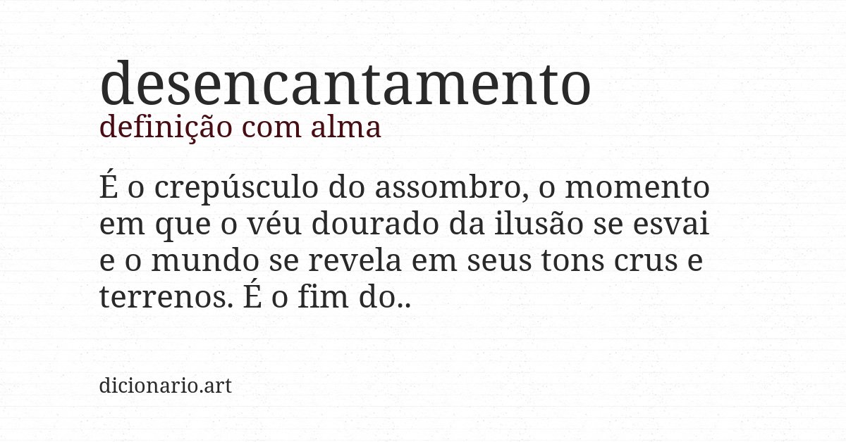 Definição com alma de desencantamento