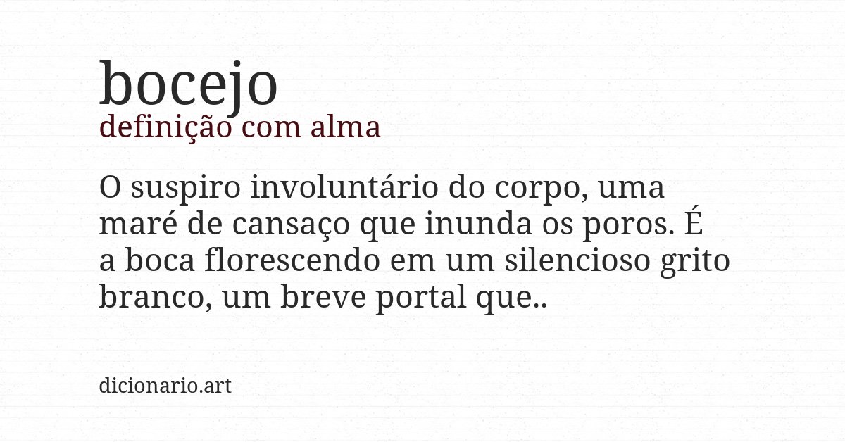 Definição com alma de bocejo