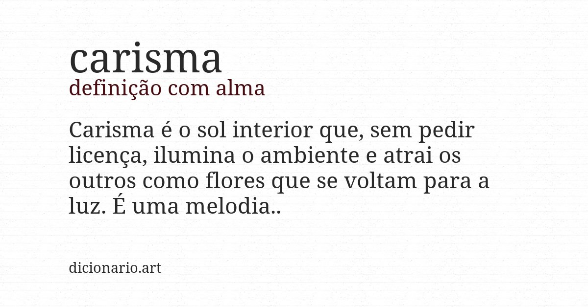 Definição com alma de carisma