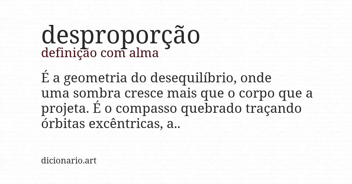 Definição com alma de desproporção
