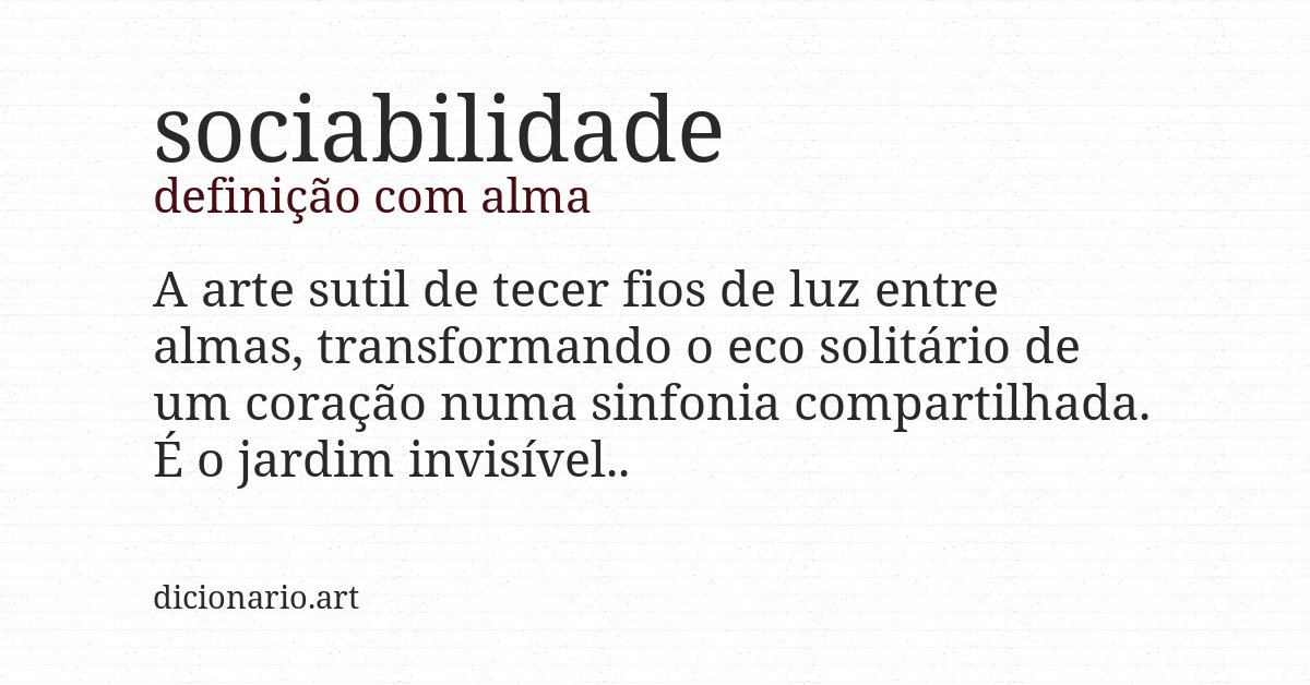 Definição com alma de sociabilidade