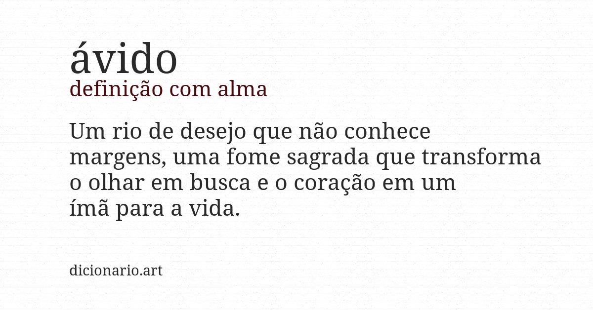 Definição com alma de ávido