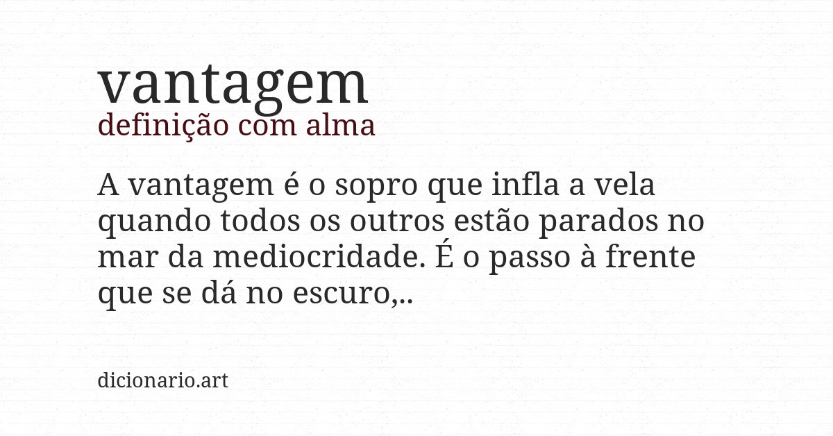 Definição com alma de vantagem