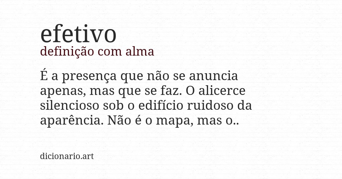 Definição com alma de efetivo