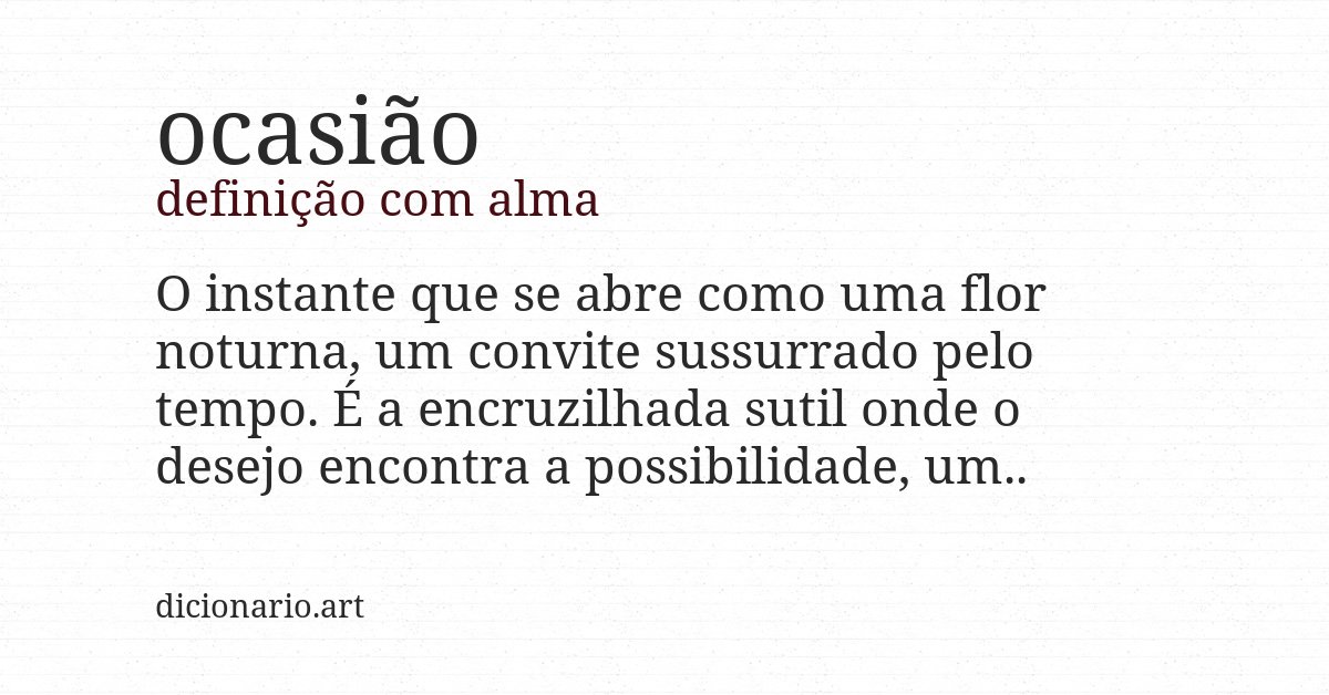 Definição com alma de ocasião