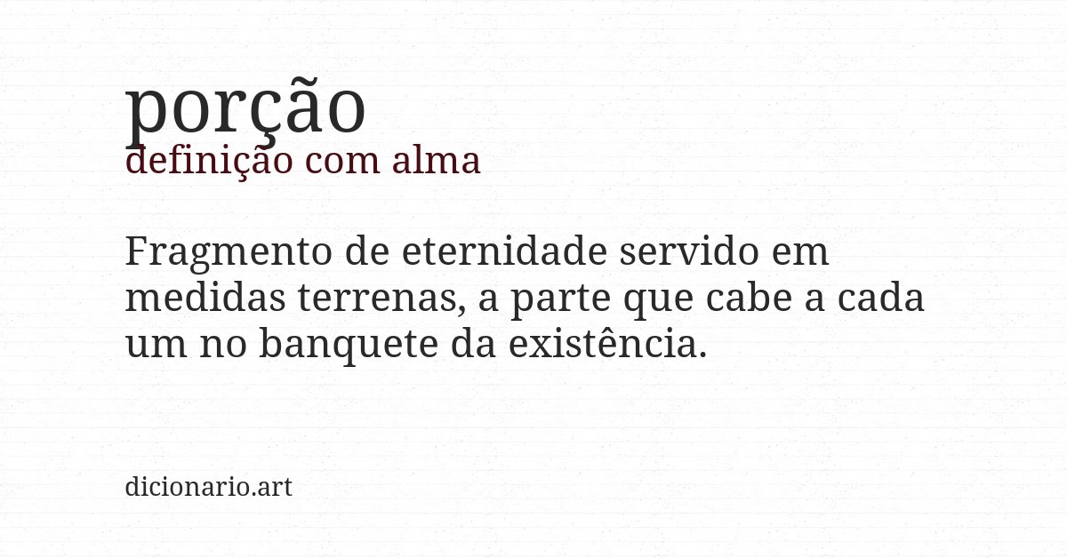 Definição com alma de porção