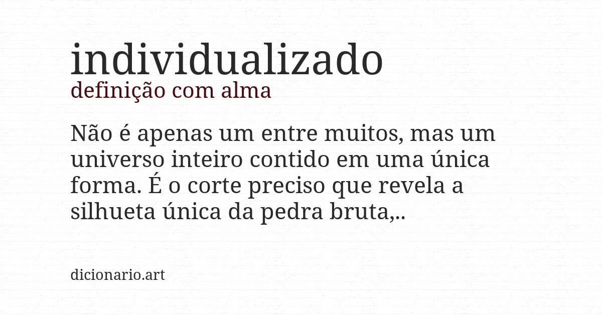Definição com alma de individualizado