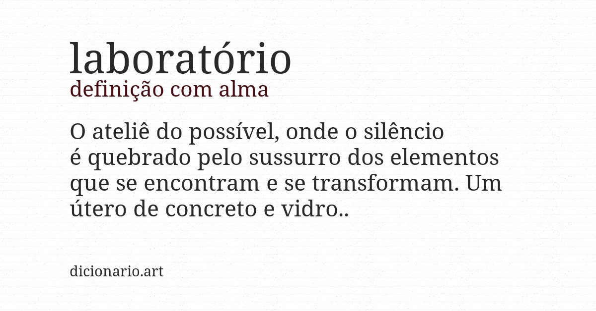 Definição com alma de laboratório