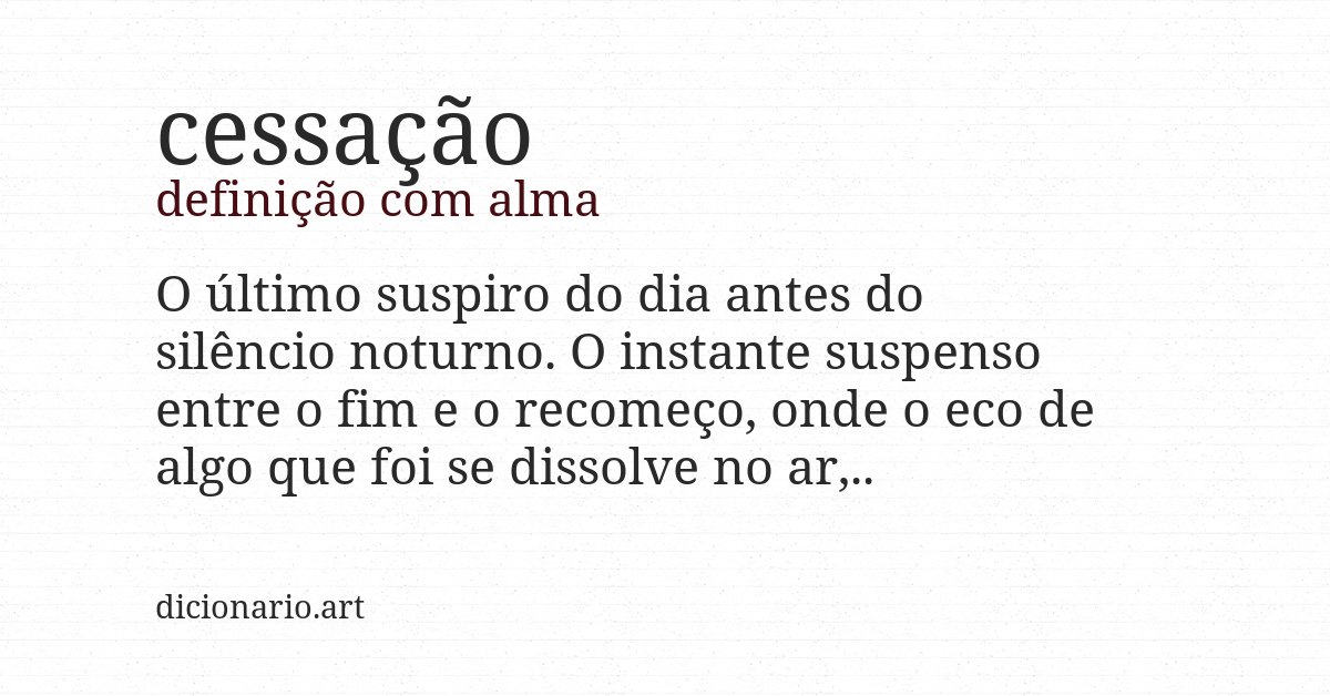 Definição com alma de cessação