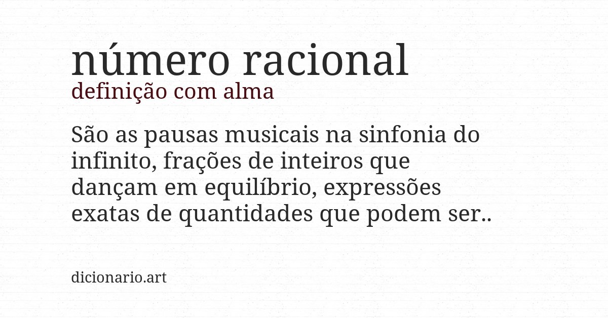 Definição com alma de número racional