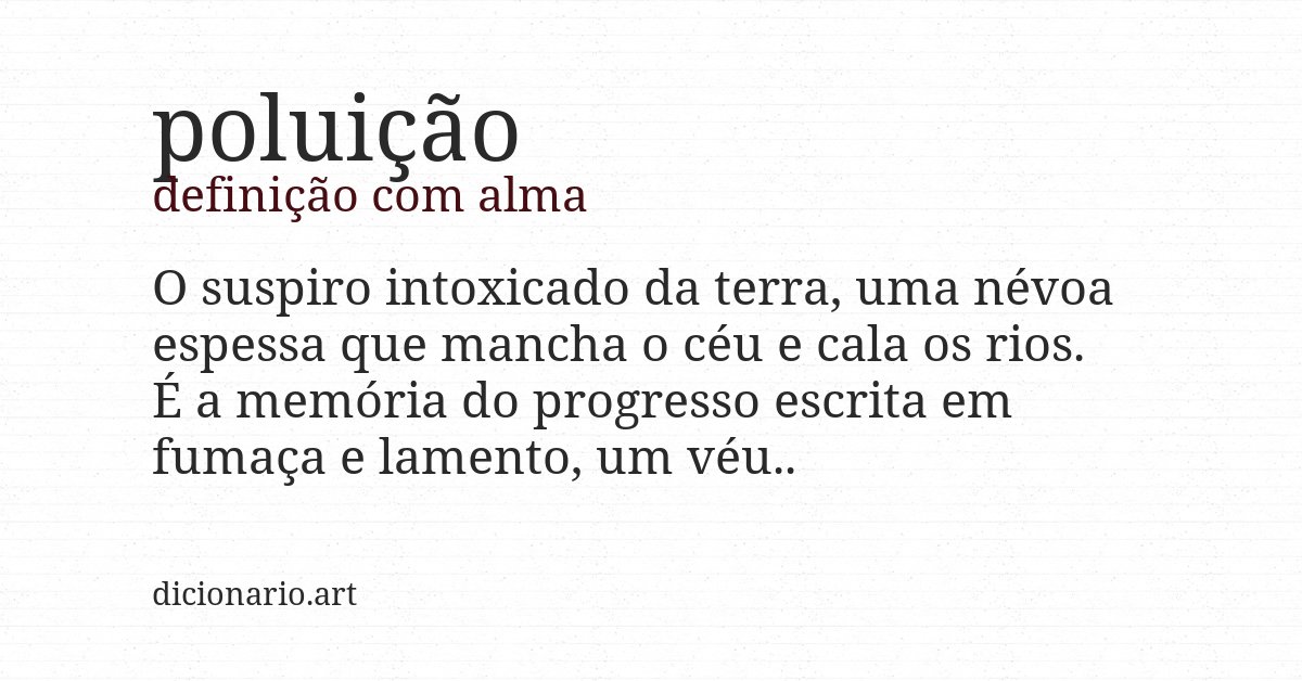 Definição com alma de poluição