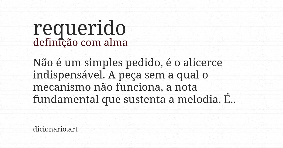 Definição com alma de requerido