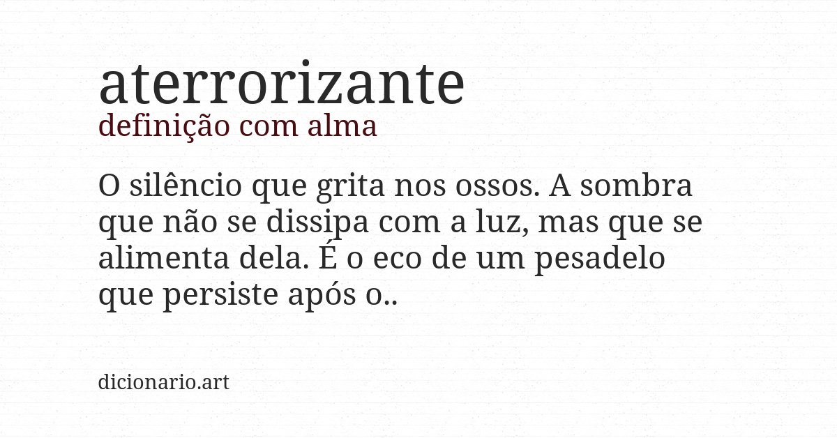 Definição com alma de aterrorizante