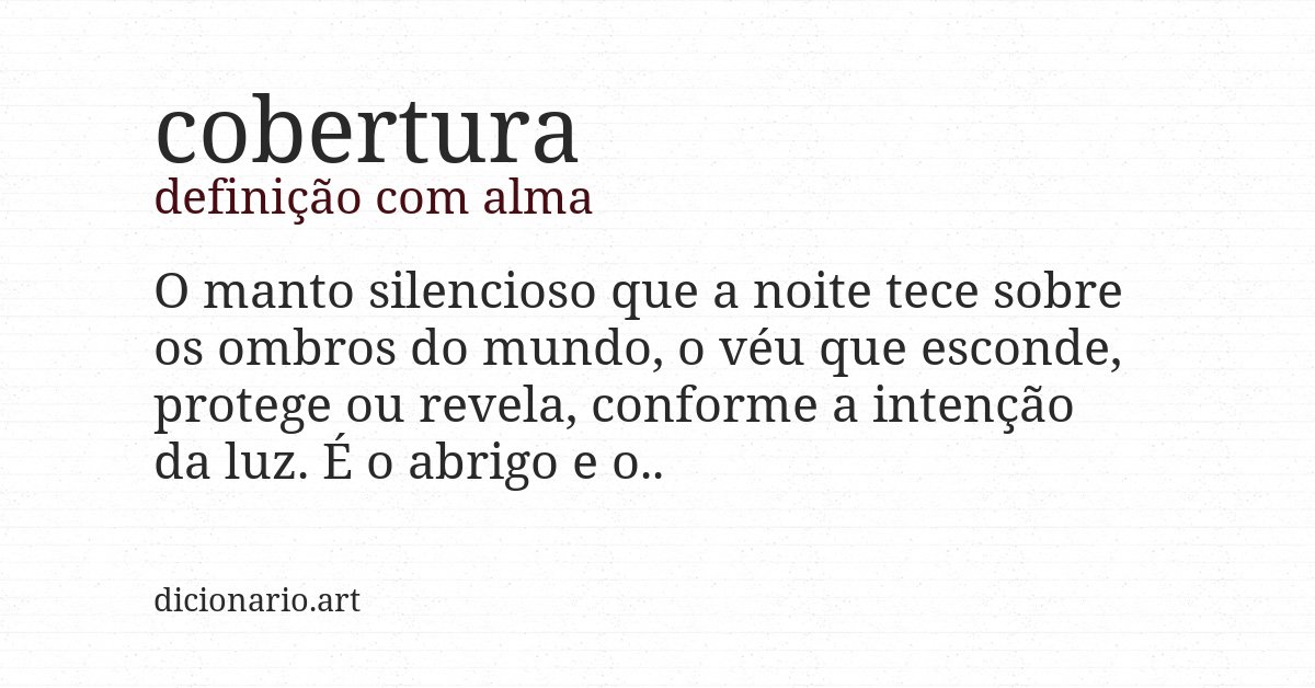 Definição com alma de cobertura