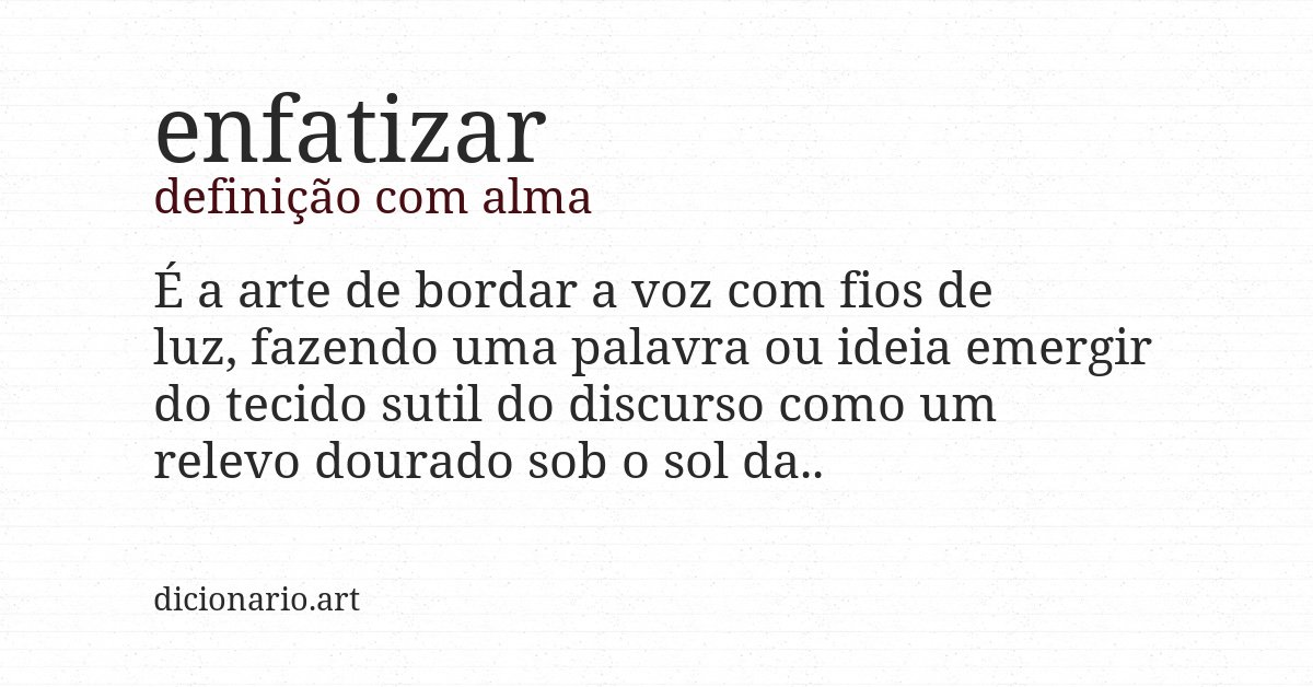 Definição com alma de enfatizar