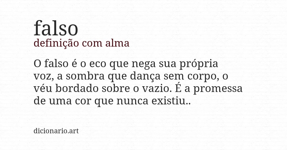 Definição com alma de falso