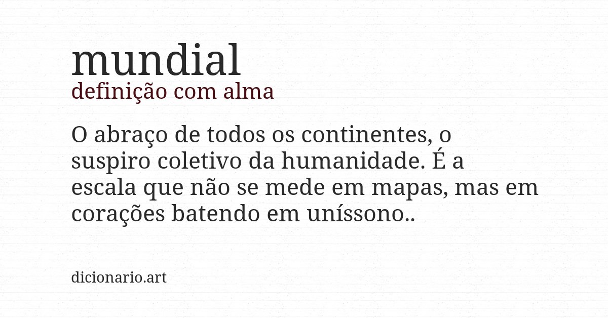 Definição com alma de mundial