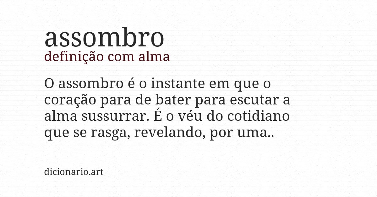 Definição com alma de assombro