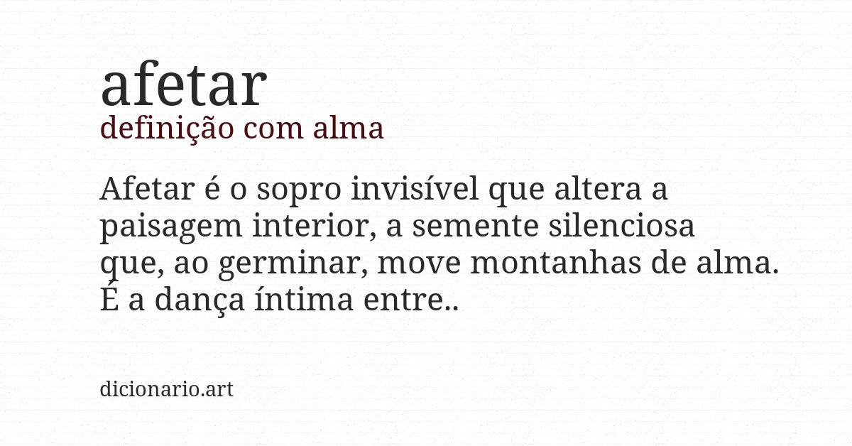 Definição com alma de afetar