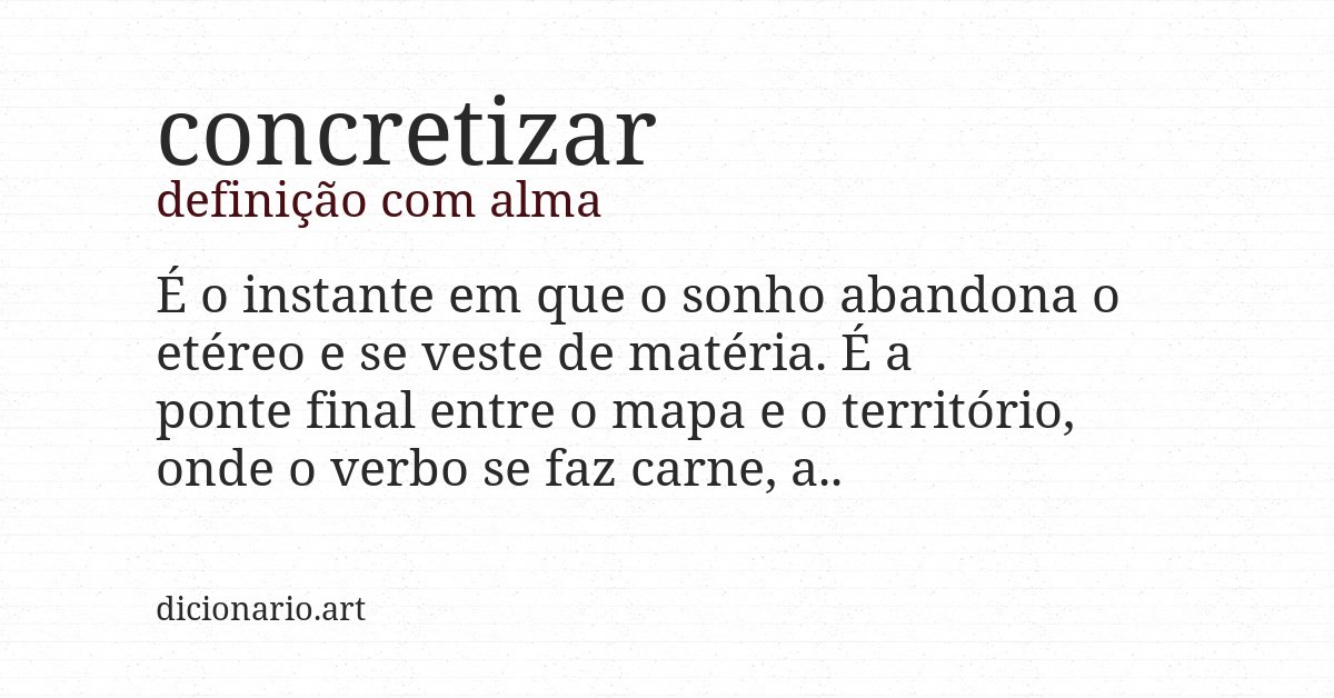 Definição com alma de concretizar