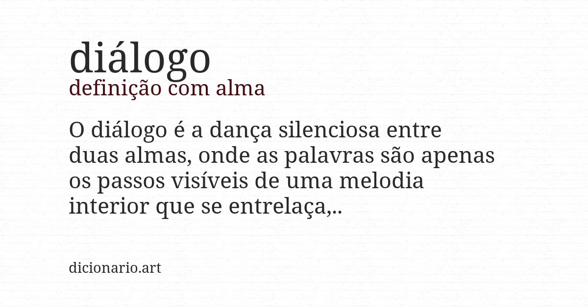 Definição com alma de diálogo