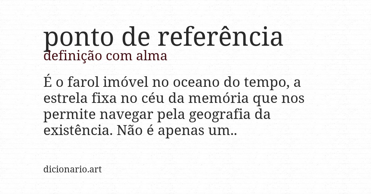 Definição com alma de ponto de referência