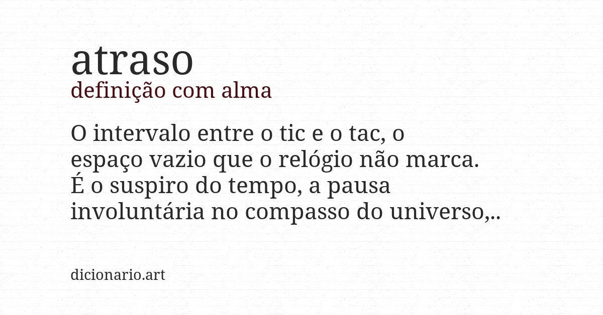 Definição com alma de atraso