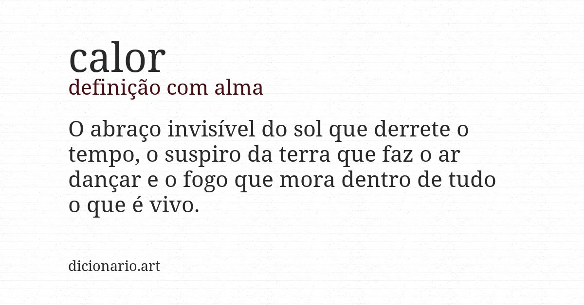 Definição com alma de calor