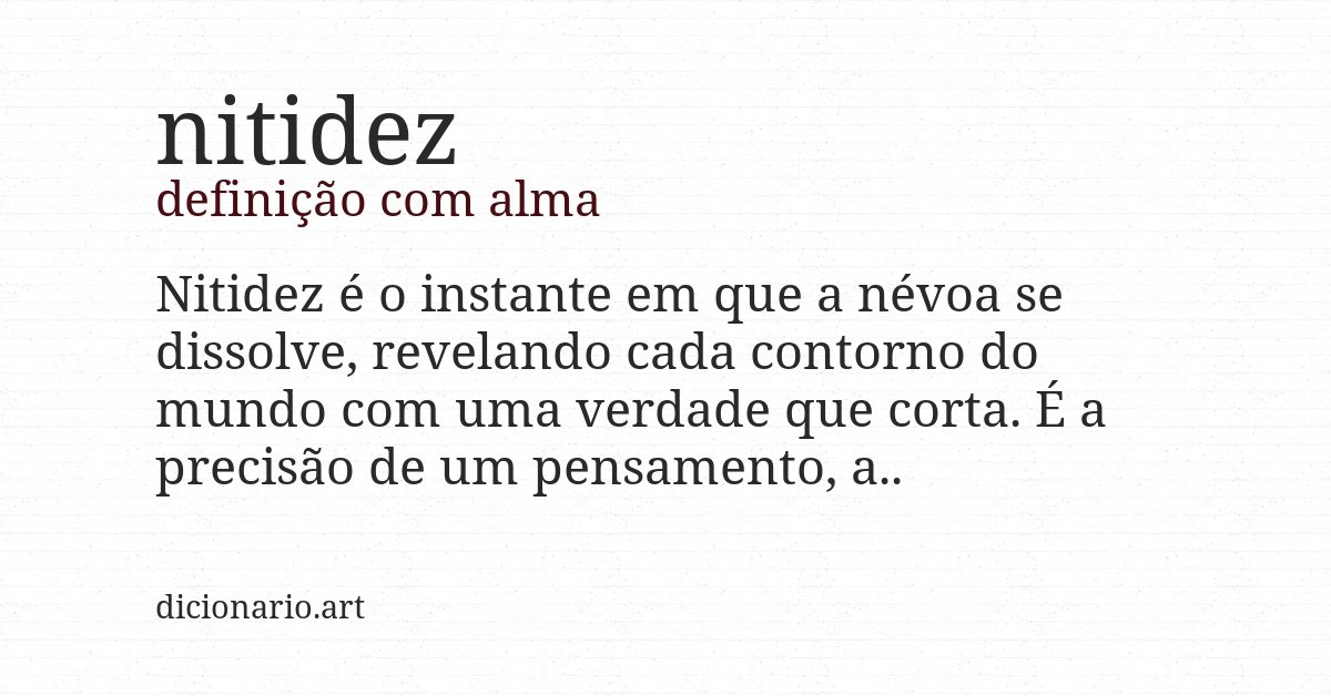 Definição com alma de nitidez