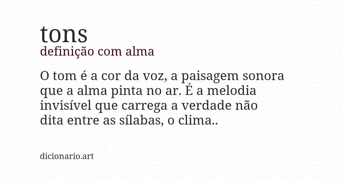 Definição com alma de tons