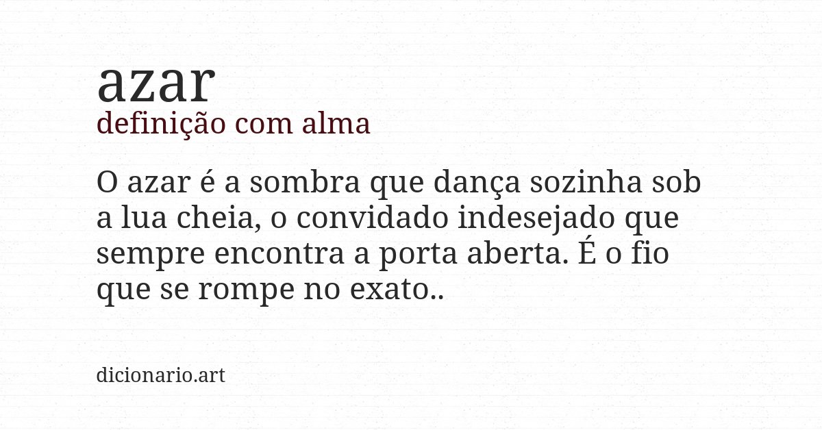 Definição com alma de azar