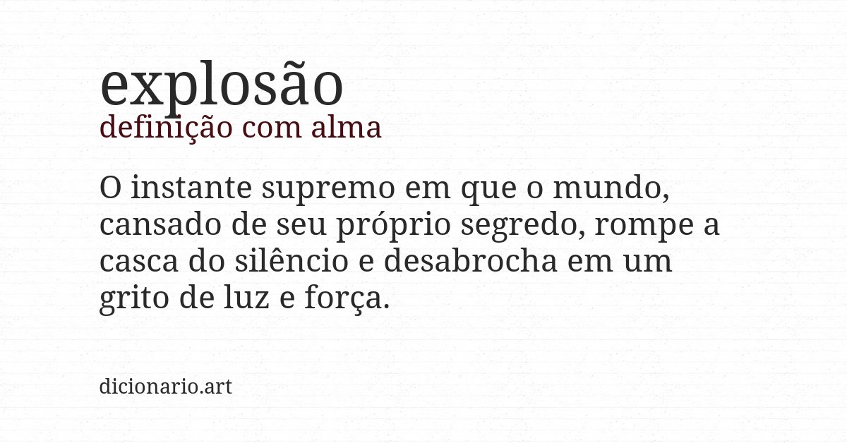 Definição com alma de explosão