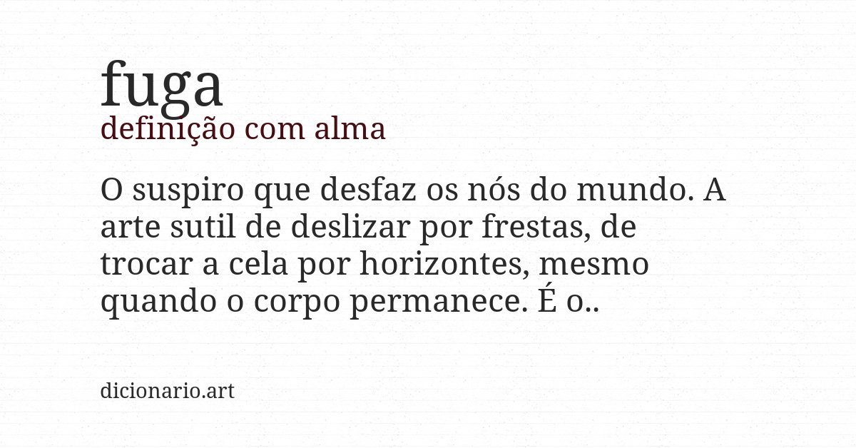 Definição com alma de fuga