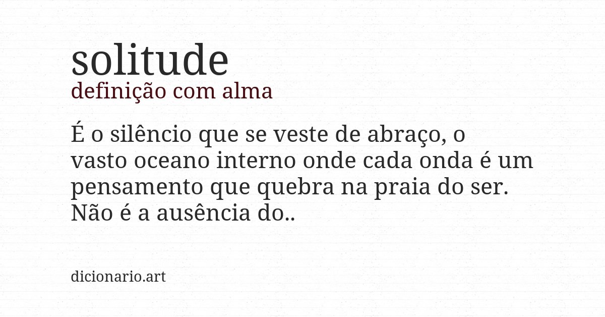 Definição com alma de solitude