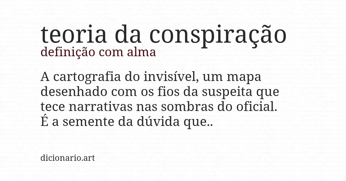 Definição com alma de teoria da conspiração