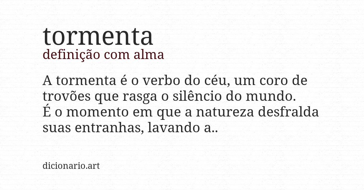 Definição com alma de tormenta