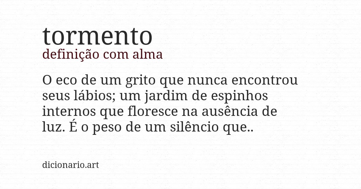 Definição com alma de tormento