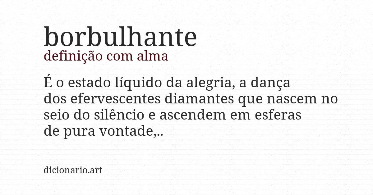 Definição com alma de borbulhante